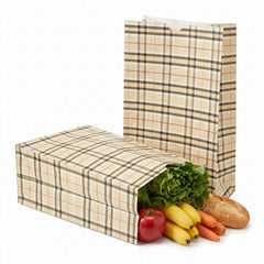 Bag Tek Plaid Paper Bag - 12 lb - 7