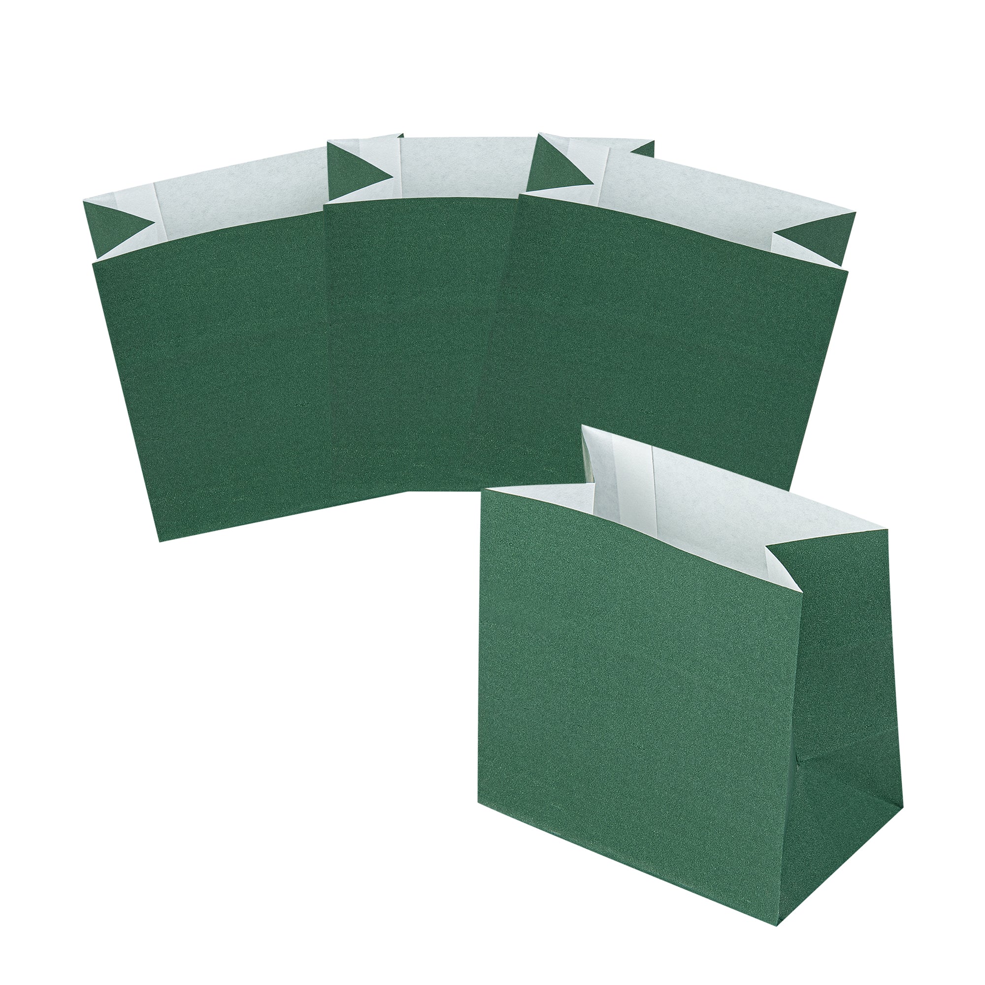 Bag Tek Forest Green Paper Small Snack Bag - 4" x 2 1/4" x 3 3/4" - 100 count box