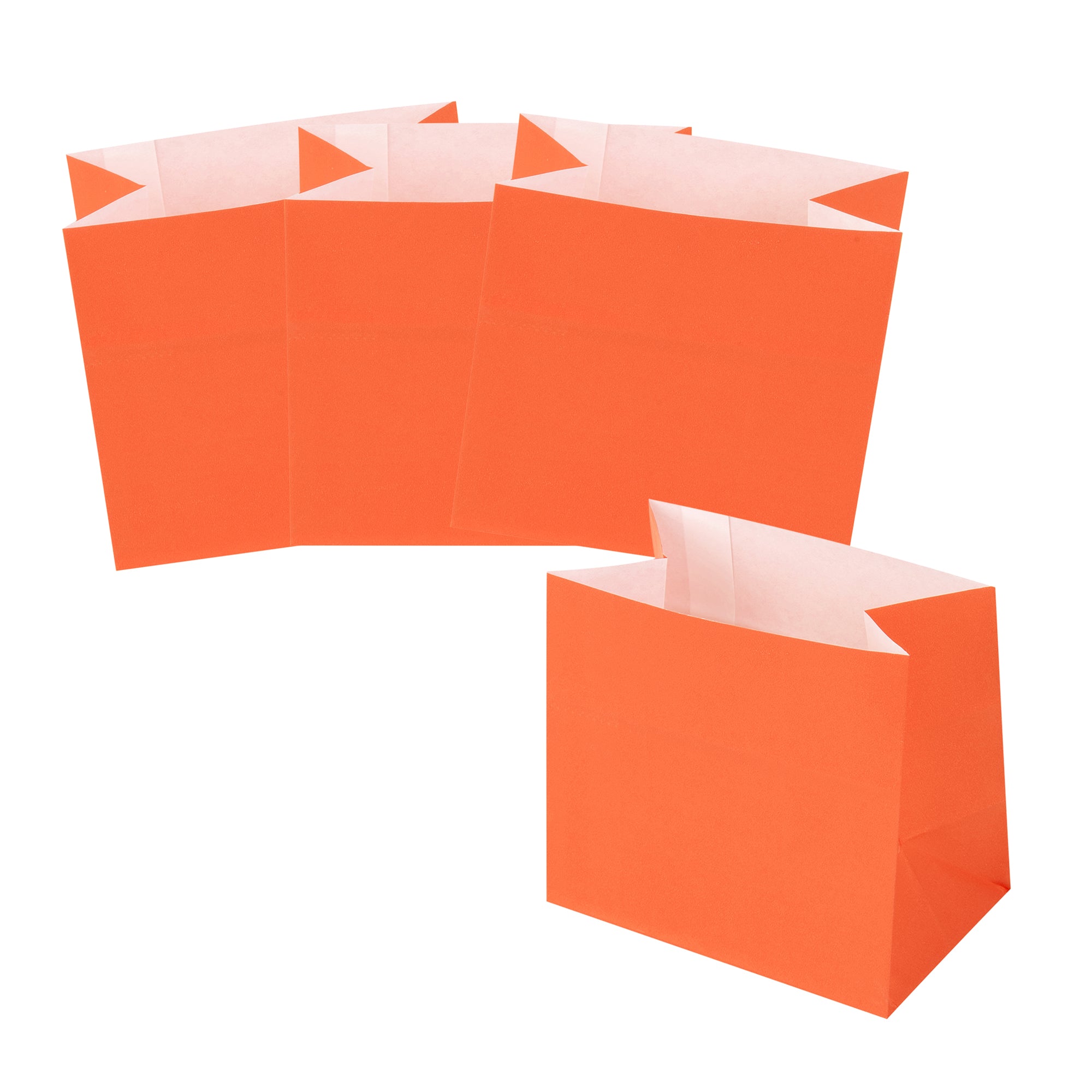 Bag Tek Tangerine Orange Paper Small Snack Bag - 4" x 2 1/4" x 3 3/4" - 100 count box