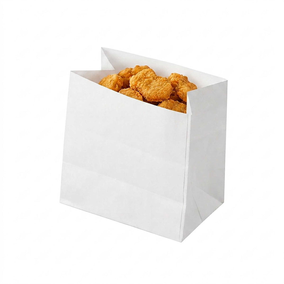 Bag Tek White Paper Small Snack Bag - 4" x 2 1/4" x 3 3/4" - 100 count box