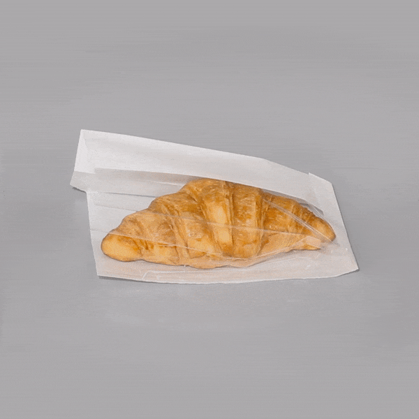 Bag Tek White Paper Small Bread Bag - with Side Window - 4 3/4" x 2 3/4" x 8 1/2" - 100 count box