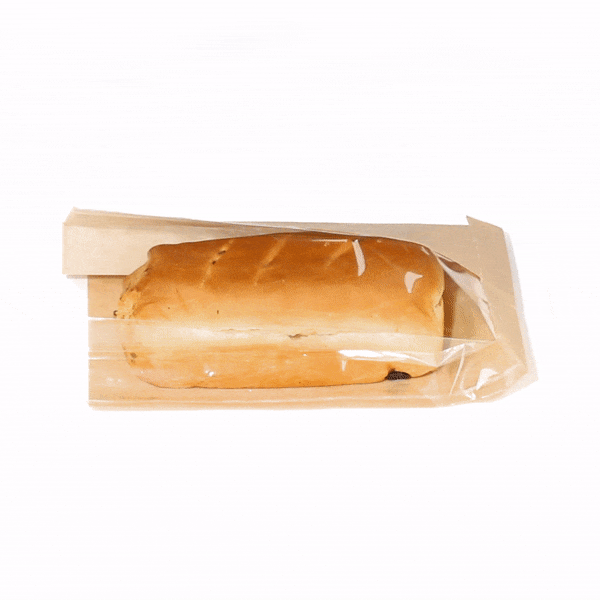 Bag Tek Kraft Paper Large Bread Bag - Side Window - 6" x 2 3/4" x 11 1/2" - 100 count box