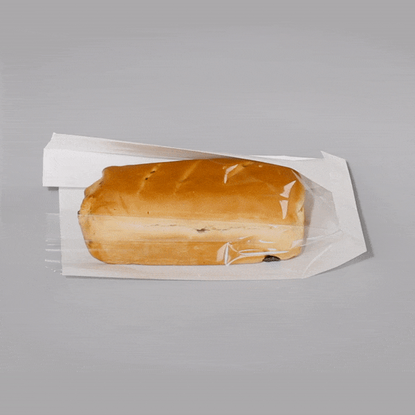 Bag Tek White Paper Large Bread Bag - Side Window - 6" x 2 3/4" x 11 1/2" - 100 count box