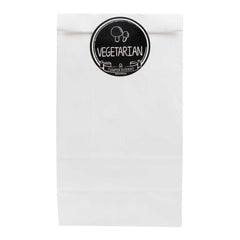 Label Tek Plastic Vegetarian Label - Black with White Font, Tamper-Evident - 2