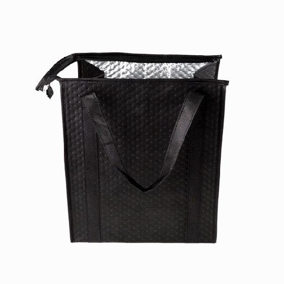 Delivery Tek Black Food Delivery Bag - Insulated - 15" x 13 1/4" x 9 1/2" - 10 count box