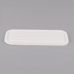 Pulp Tek Rectangle White Sugarcane / Bagasse Lid - Fits Catering Container - 100 count box
