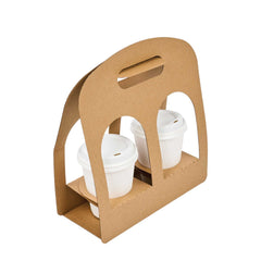 Restpresso Kraft Paper Sunrise Drink Carrier - Fits 2 Cups - 9 3/4