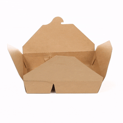 Bio Tek 50 oz Rectangle Kraft Paper #5 Bio Box Take Out Container - 2-Compartment - 8 1/2
