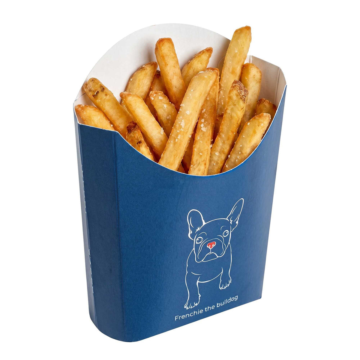 Bio Tek 2 oz Frenchie Paper Fry Cup / Snack Container - 4" x 2 3/4" x 3 1/2" - 100 count box
