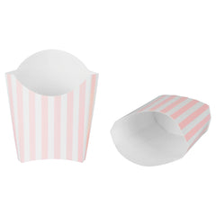 Bio Tek 2 oz Pink and White Stripe Paper Fry Cup / Snack Container - 4