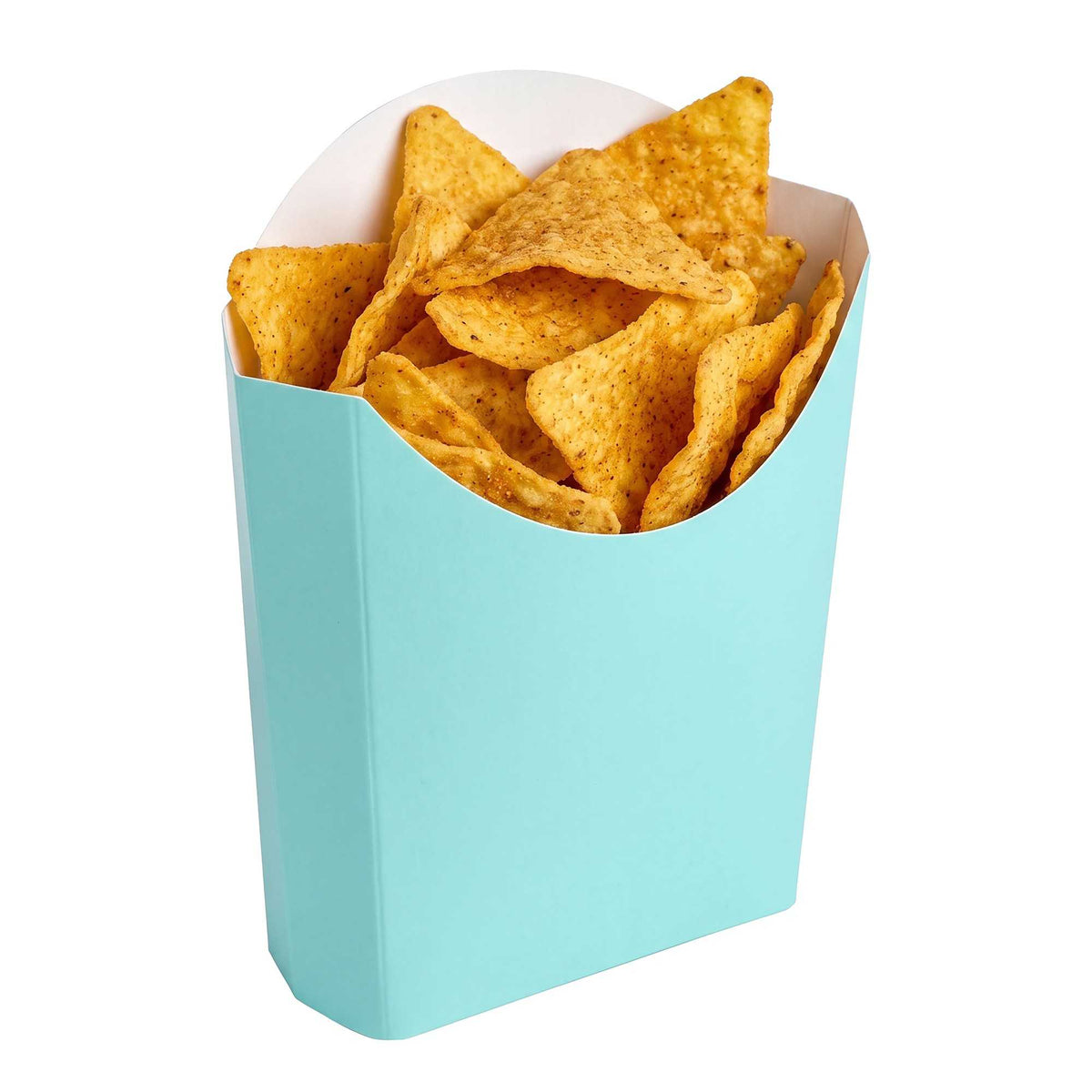 Bio Tek 2 oz Turquoise Paper Fry Cup / Snack Container - 4" x 2 3/4" x 3 1/2" - 100 count box