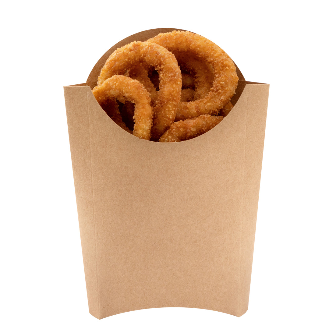 Bio Tek 4 oz Kraft Paper Fry Cup / Snack Container - 4 3/4" x 3 1/2" x 5" - 100 count box