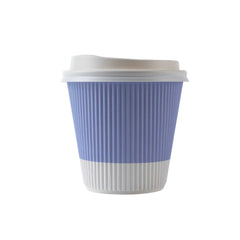 Restpresso 8 oz Light Purple Paper Ripple Wall Coffee Cup - with White Lid - 3 1/2