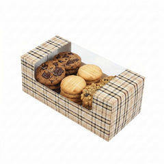 Pastry Tek Plaid Paper Pastry / Cake Box - with Window - 9 3/4