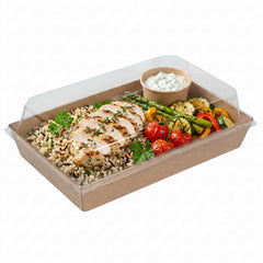 Matsuri Vision Rectangle Kraft Paper Medium Sushi Tray - 8