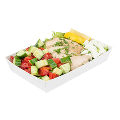 Matsuri Vision Rectangle White Paper Medium Sushi Tray - 8