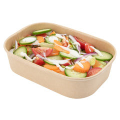 Bio Tek 17 oz Oval Kraft Paper Serving Container - 6 3/4