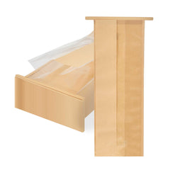 Bag Tek Kraft Paper Bakery Tin Tie Bag - with Window - 4 3/4