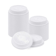 Restpresso Clear Plastic 2-in-1 Straw or Sippy Coffee Cup Lid - with Detachable Double Plug, Fits 8, 12, 16 and 20 oz - 25 count box