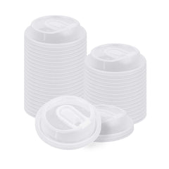 Restpresso Clear Plastic Coffee Cup Lid - with Detachable Plug, Fits 8, 12, 16 and 20 oz - 500 count box