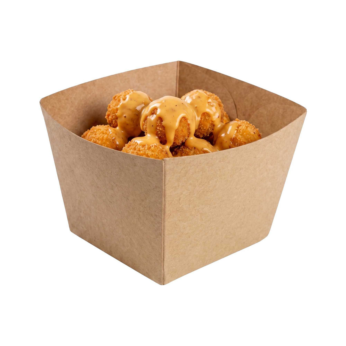 Bio Tek Square Kraft Paper Snack Box - 4 1/4" x 4 1/4" x 3 1/4" - 200 count box
