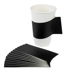 Restpresso Black Paper Coffee Cup Sleeve - with Handle, Fits 12 / 16 / 20 oz Cups - 1000 count box