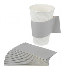 Restpresso Gray Paper Coffee Cup Sleeve - with Handle, Fits 12 / 16 / 20 oz Cups - 50 count box