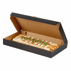Eco Pie Kraft and Black Paper Corrugated Flatbread Box - 14