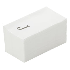 Luxenap Rectangle Silver Letter J White Paper Linen-Feel Guest Towel / Napkin - Air Laid, Sans Serif Font - 15 3/4