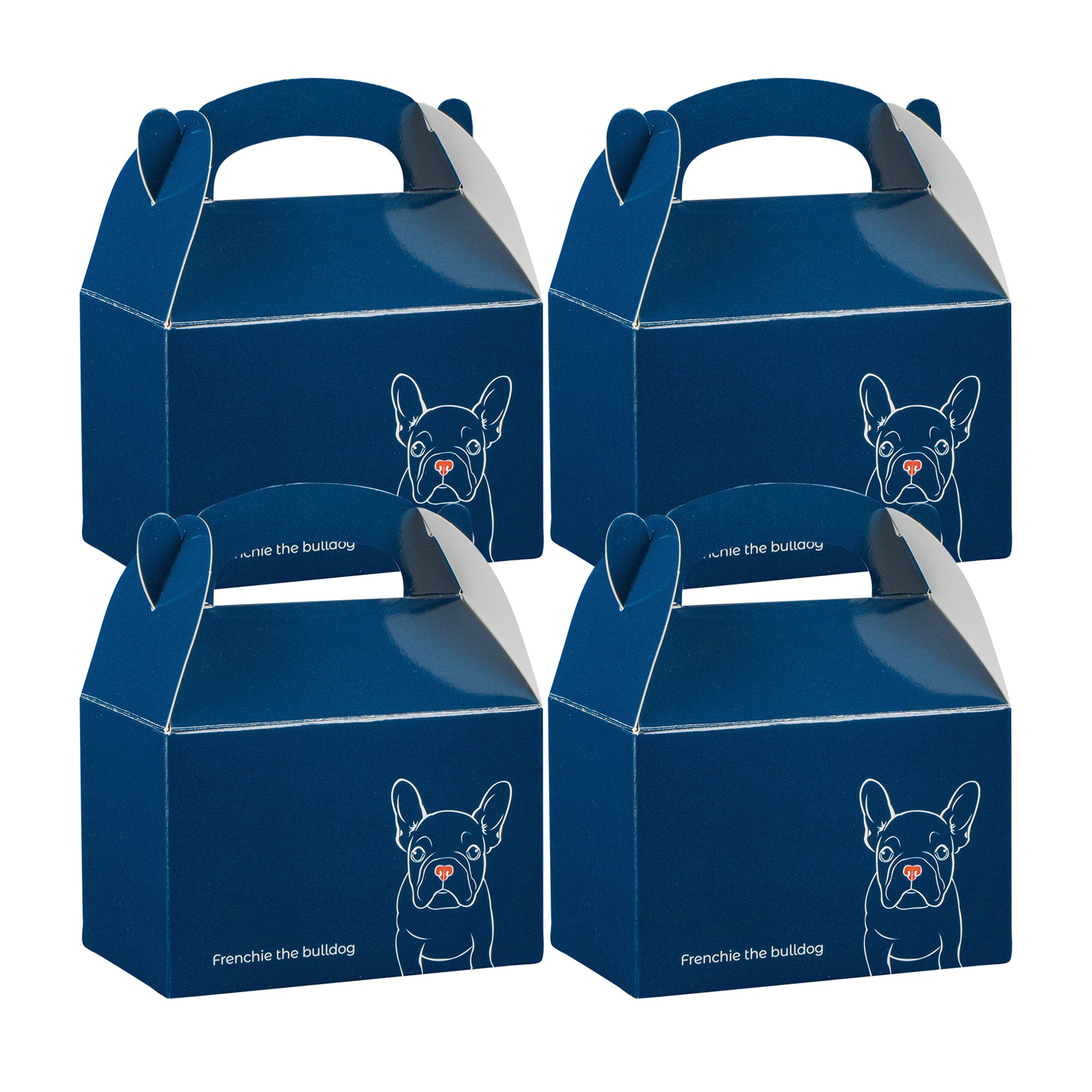 Bio Tek Frenchie Paper Gable Box / Take Out Container - Compostable - 4" x 2 1/2" x 2 1/2" - 100 count box