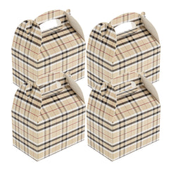 Bio Tek Plaid Paper Gable Box / Take Out Container - Compostable - 4