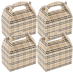 Bio Tek Plaid Paper Gable Box / Take Out Container - Compostable - 6