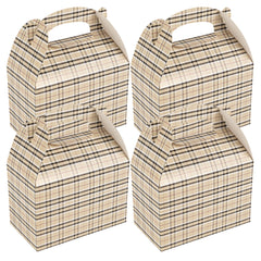 Bio Tek Plaid Paper Gable Box / Take Out Container - Compostable - 8 1/2