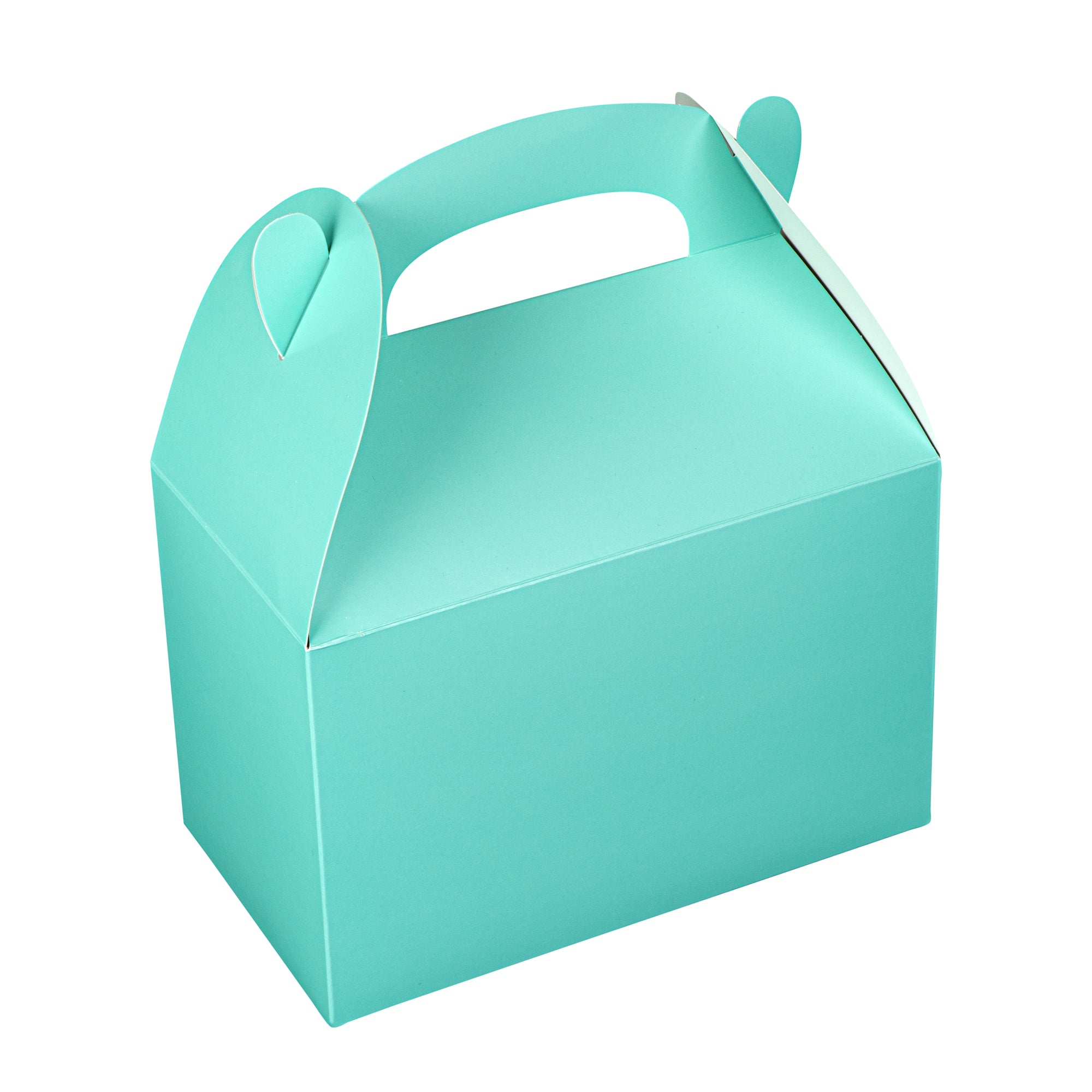 Bio Tek Turquoise Paper Gable Box / Take Out Container - Compostable - 8 1/2" x 4 3/4" x 5 1/2" - 100 count box