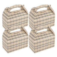 Bio Tek Plaid Paper Gable Box / Take Out Container - Compostable - 9 1/2