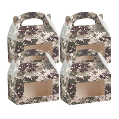 Bio Tek Camouflage Paper Gable Box / Take Out Container - with Window - 6