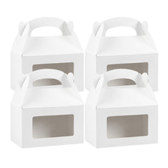Bio Tek White Paper Gable Box / Take Out Container - Greaseproof, with Window - 6