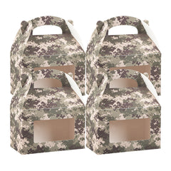 Bio Tek Camouflage Paper Gable Box / Take Out Container - with Window - 8 1/2