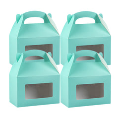 Bio Tek Turquoise Paper Gable Box / Take Out Container - with Window - 8 1/2