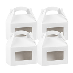 Bio Tek White Paper Gable Box / Take Out Container - Greaseproof, with Window - 8 1/2