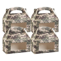 Bio Tek Camouflage Paper Gable Box / Take Out Container - with Window - 9 1/2