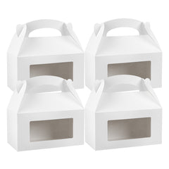 Bio Tek White Paper Gable Box / Take Out Container - Greaseproof, with Window - 9 1/2