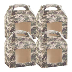 Bio Tek Camouflage Paper Gable Box / Take Out Container - with Window - 10