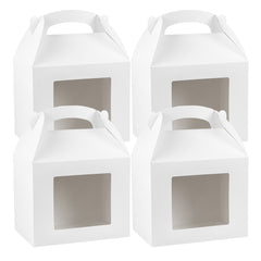 Bio Tek White Paper Gable Box / Take Out Container - Greaseproof, with Window - 10
