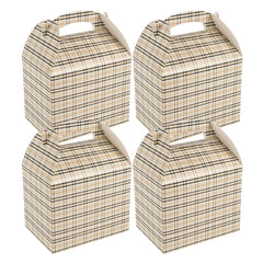 Bio Tek Plaid Paper Gable Box / Take Out Container - Compostable - 10