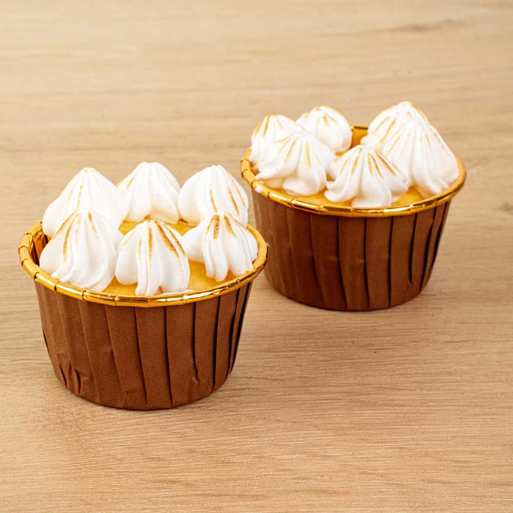 Panificio 3.5 oz Round Brown Foil Paper Baking Cup - Lids Available - 2 3/4" x 2 3/4" x 1 1/2" - 500 count box