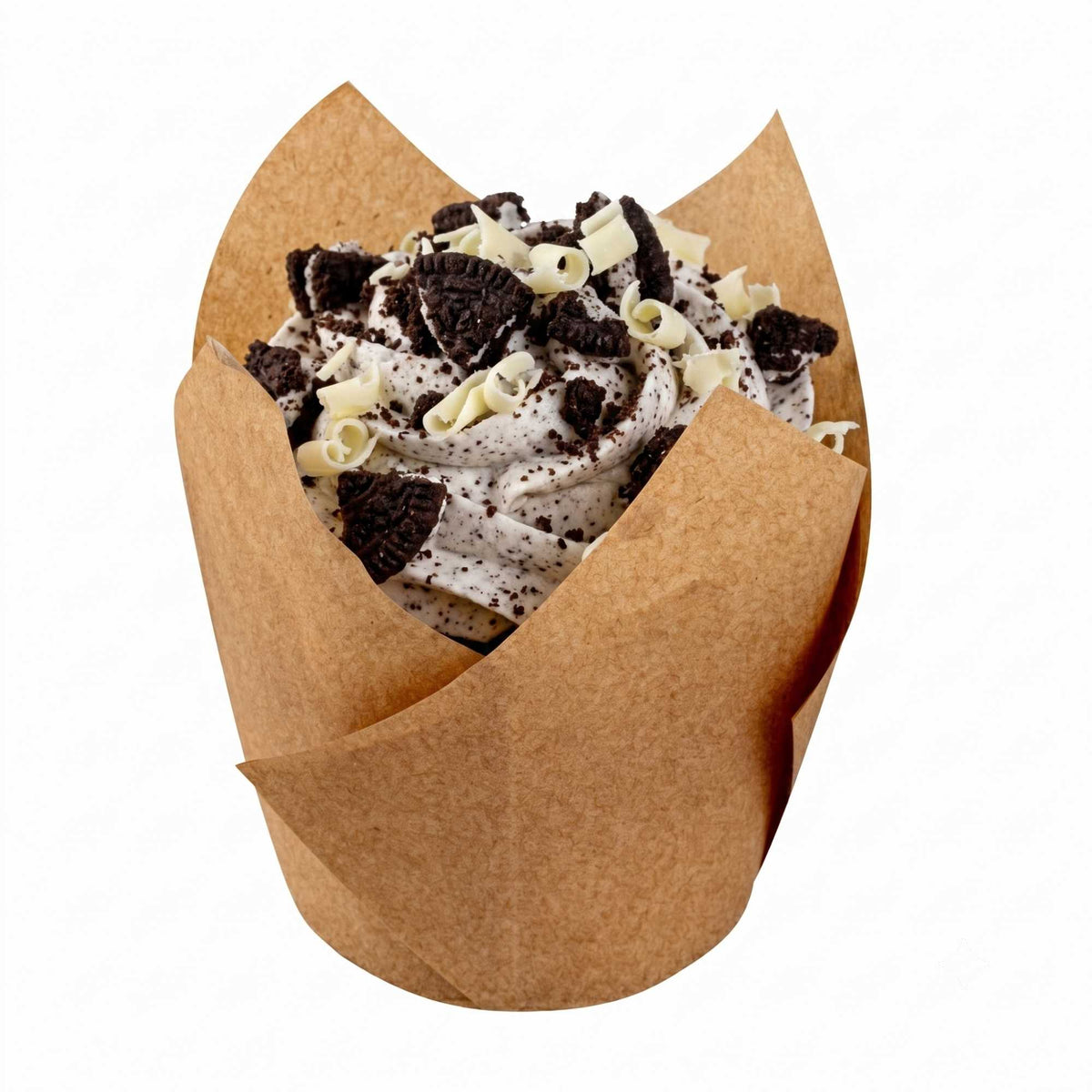 Panificio 3.5 oz Kraft Paper Tulip Baking Cup - Greaseproof - 3 1/4" x 3 1/4" x 3 1/4" - 500 count box