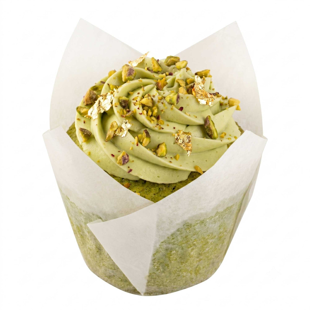 Panificio 3.5 oz Round White Paper Tulip Baking Cup - Greaseproof - 3 1/4" x 3 1/4" x 3 1/4" - 500 count box