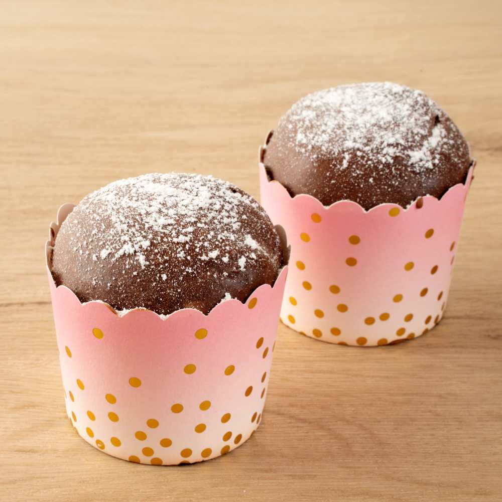 Panificio 4.5 oz Pink Paper Scalloped Baking Cup - Gold Polka Dots - 2 3/4" x 2 3/4" x 2" - 500 count box