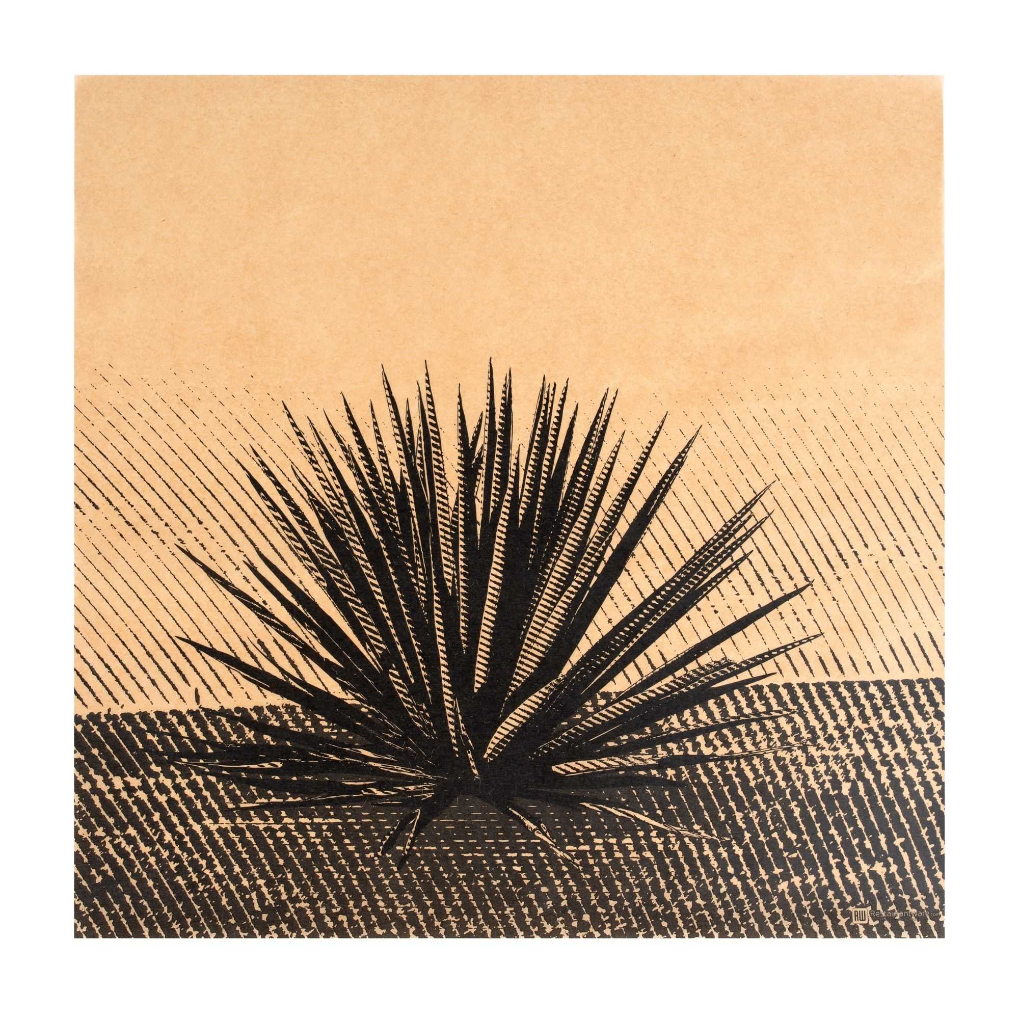 Chef 101 No PFAS Added Kraft Paper Food Wrap and Basket Liner - Mexican Agave, Greaseproof - 12" x 12" - 2000 count box